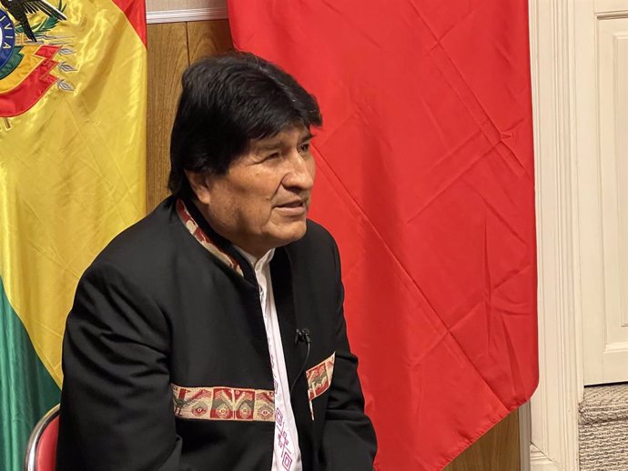 Archivo - LA PAZ, July 26, 2021  -- Former Bolivian President Evo Morales and chairperson of Bolivia's Movement Towards Socialism party receives an interview with Xinhua in La Paz, Bolivia, July 6, 2021. TO GO WITH:"Interview: China's development benefits