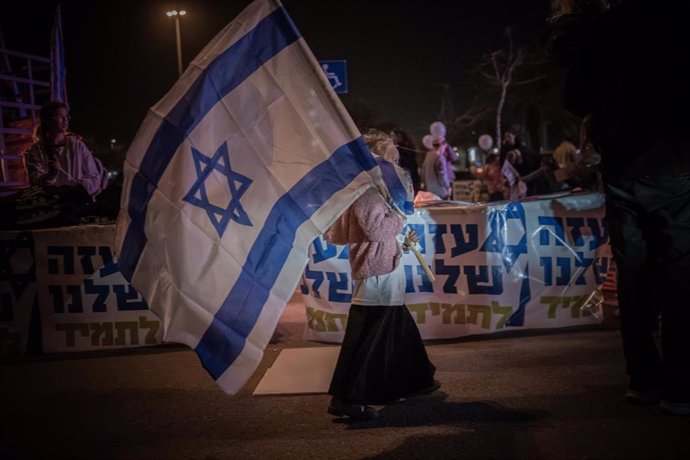 Protestas en Tel Aviv, Israel.