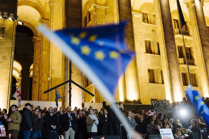 Archivo - Protestas en Tiflis contra el Gobierno georgiano 