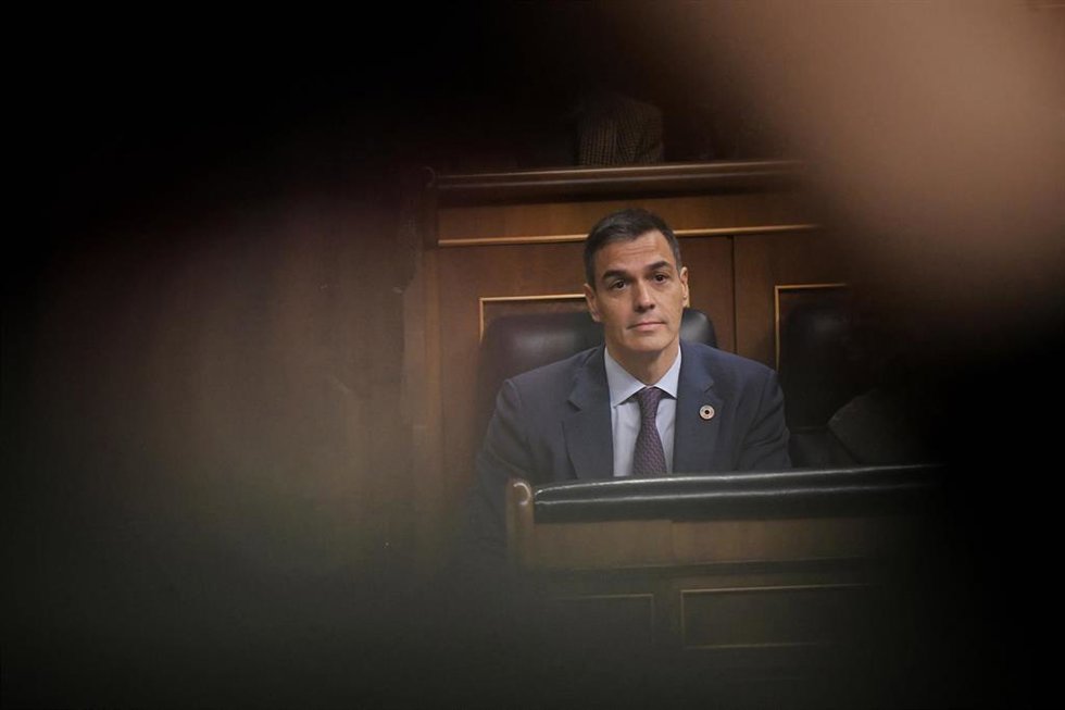 El presidente del Gobierno, Pedro Sánchez, durante una sesión de control al Gobierno en el Congreso de los Diputados, a 11 de diciembre de 2024, en Madrid (España). El PP encara la sesión de control al Gobierno de hoy en el Congreso como un nuevo examen