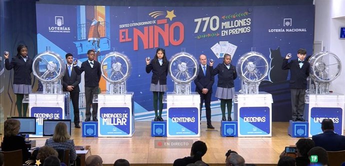 Archivo - Sorteo de la Lotería de 'El Niño' 2024. 
