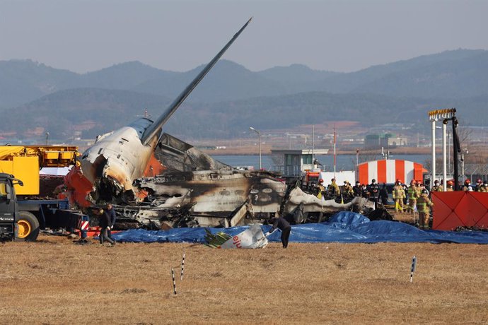 Imatge de l'avió sinistrat en l'aeroport de Muan, Corea del Sud  