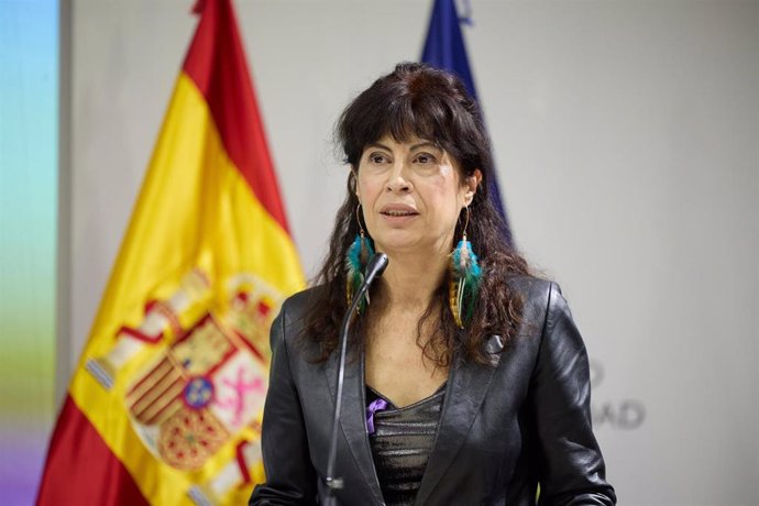 La ministra de Igualdad, Ana Redondo, interviene durante la conmemoración del XX aniversario de la Ley Orgánica de Medidas de Protección Integral contra la Violencia de Género, en el Ministerio de Igualdad, a 27 de diciembre de 2024, en Madrid (España).