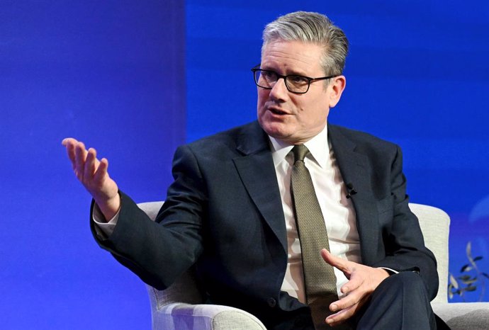 16 December 2024, Estonia, Tallinn: UK Prime Minister Keir Starmer speaks during the Joint Expeditionary Force (JEF) Leaders' Summit in Tallinn.