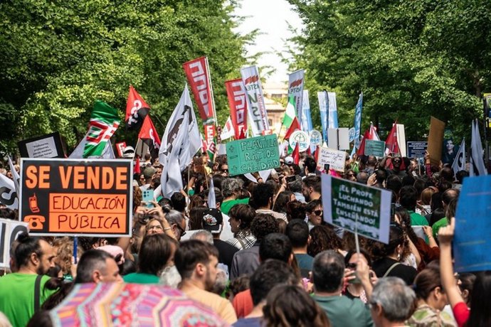 Manifestación por la educación pública, en una imagen de este año 2024 remitida por el PSOE