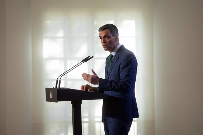 El presidente del Gobierno, Pedro Sánchez, durante una rueda de prensa.