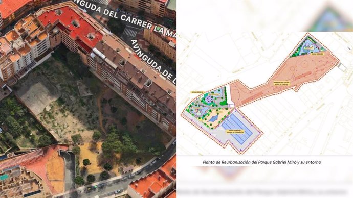 La reurbanització del parc Gabriel Miró i el seu entorn al Campello inclou un tanc contra inundacions.