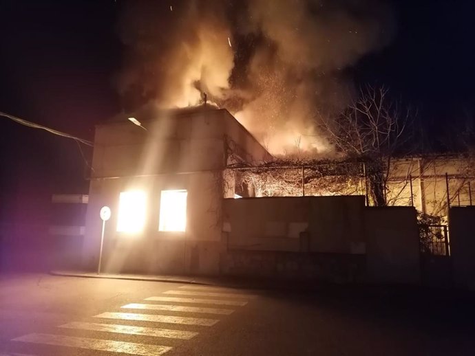 Incendio en el antiguo cuartel militar de Guadalajara, situado en el Fuerte de San Francisco