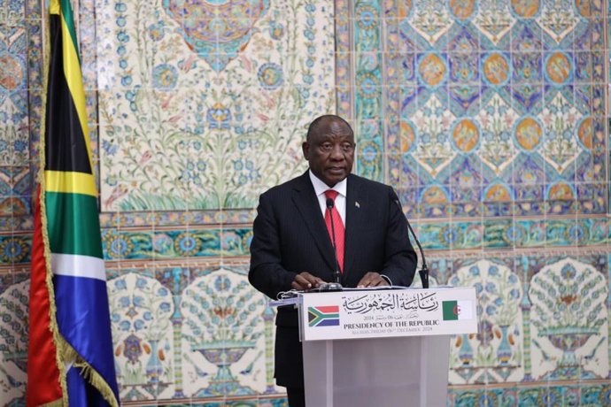 December 6, 2024, Algeria, Algeria, Algeria: Algerian President Abdelmadjid Tebboune meets with South African President Cyril Ramaphosa, at the Algerian presidency, in Algeria, on December 6, 2024