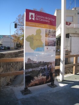 Elemento de señalización instalado en el Camino de Levante.