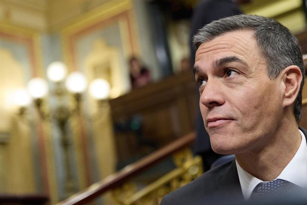 El presidente del Gobierno, Pedro Sánchez, durante una sesión de control al Gobierno, en el Congreso de los Diputados, a 18 de diciembre de 2024, en Madrid (España). 
