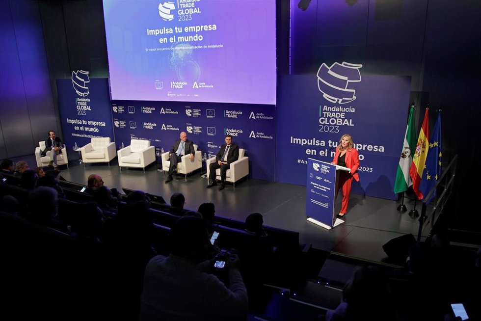 Archivo - Sesión inaugural Andalucía TRADE GLOBAL 2023 en Sevilla. (Foto de archivo).