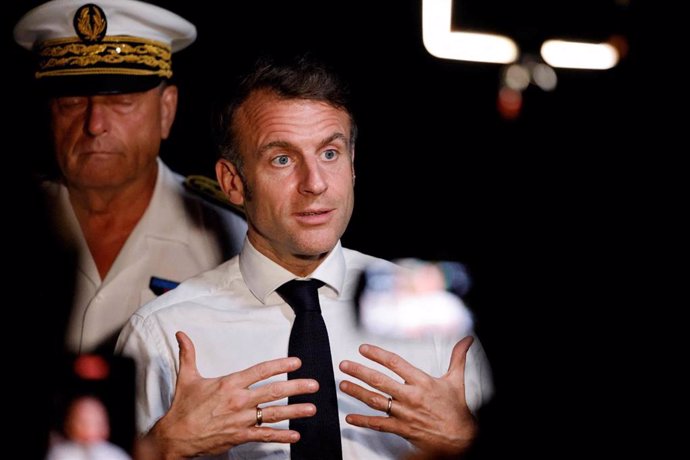 Emmanuel Macron, presidente de Francia, durante una visita a Mayotte