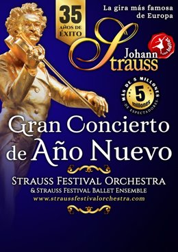 Cartel del Gran Concierto de Año Nuevo de Johann Strauss