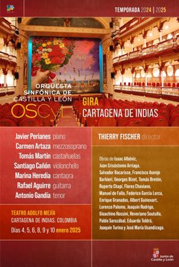 Cartel de la gira de la Oscyl en Cartagena de Indicas.