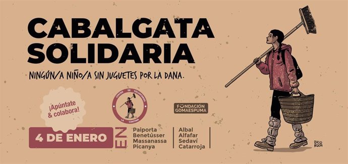 Cartel de la Cabalgata Solidaria en ocho pueblos de la dana