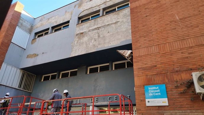 Obras de mejora en una escuela pública de Barcelona