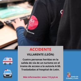 Gráfico elaborado por el 112 con datos del accidente ocurrido en Villarente (León)