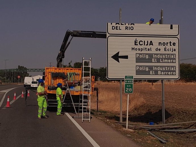 Conservación de carreteras en la provincia de Sevilla.