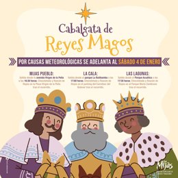 Mijas también adelanta sus cabalgatas de Reyes Magos tanto en el Pueblo, como en La Cala y en Las Lagunas al sábado 4 de enero.