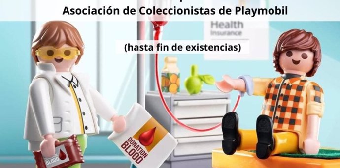 El Banco de Sangre entrega un detalle a los donantes que acudan a su sede central estos días, en colaboración con la Asociación de Coleccionistas de Playmobil.