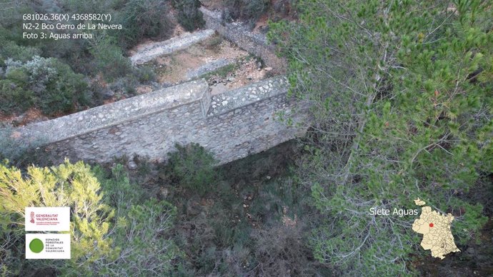 Imagen captada con el uso de un dron en el Barranco Cerro de la Nevera