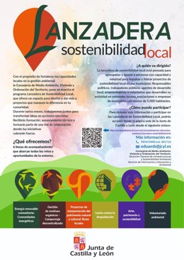 Cartel del programa 'Lanzadera de Sostenibilidad Local', que pretende acompañar a localidades de menos de 5.000 habitantes en proyectos sostenibles.