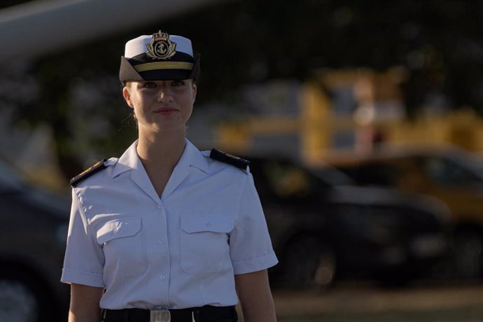 Archivo - La Princesa Leonor a su llegada a la Escuela Naval de Marín, a 29 de agosto de 2024