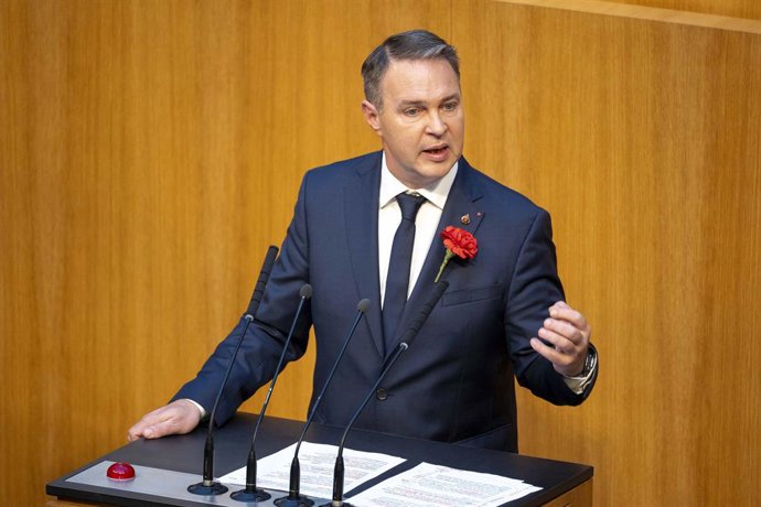 Archivo - October 24, 2024, Vienna, Vienna, AUSTRIA: ANDREAS BABLER from the SPOE party speaking before the election of the 1st, 2nd and 3rd President of the National Council at the constituent meeting of the newly elected National Council in the Austrian