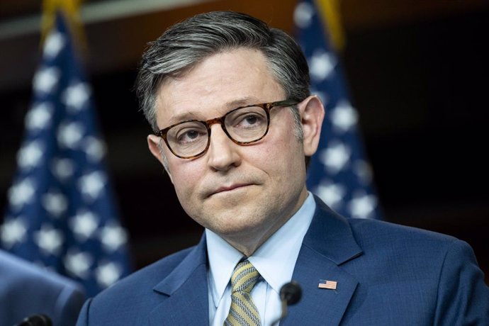 December 10, 2024, Washington, District Of Columbia, USA: House Speaker MIKE JOHNSON (R-LA) speaking at a press conference at the U.S. Capitol.