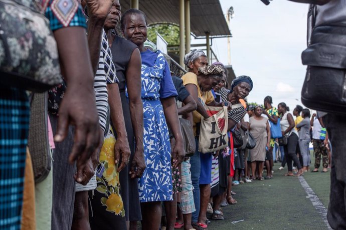 January 3, 2025, Port-au-Prince, Port-au-Prince, Haiti: Refugees fleeing armed gangs receive aid and social assistance from the Haitian government in Port-au-Prince.