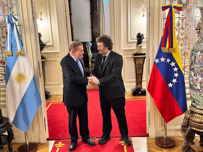 El líder opositor veneçolà, Edmundo González, i el president d'Argentina, Javier Milei