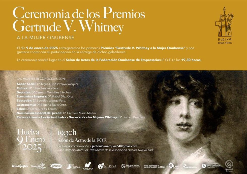 Huelva celebra la primera edición de los premios `Gertrude V. Whitney con un elenco de premiadas de primera categoría