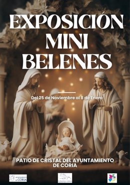 Cartel de la exposición de mini belenes en Coria (Cáceres)