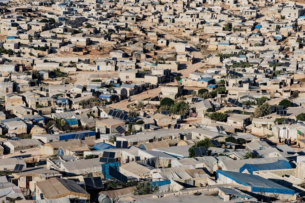 Archivo - Campamento de desplazados en la localidad siria de Atima, cerca de la frontera turco-siria