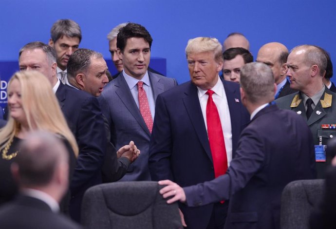 Archivo - El primer ministro de Canadá, Justin Trudeau, y el presidente electo de Estados Unidos, Donald Trump, en una imagen de archivo