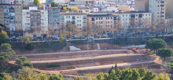 Obras del aparcamiento del Parque del Príncipe en Cáceres