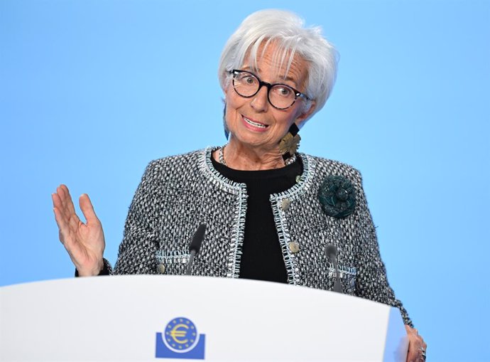 12 December 2024, Hesse, Frankfurt_Main: Christine Lagarde, President of the European Central Bank (ECB), speaks during a press conference, following a meeting of Europe's highest monetary authorities. Photo: Arne Dedert/dpa