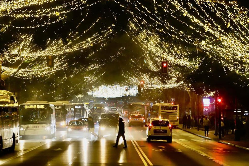 Archivo - Encendido de las luces de Navidad 2024 en el centro de la ciudad de Málaga en una imagen de archivo