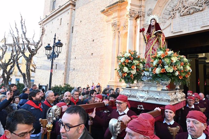 Declaraciones del presidente del Gobierno regional, Fernando López Miras, durante su participación en la romería de regreso a su santuario de La Santa de Totana.