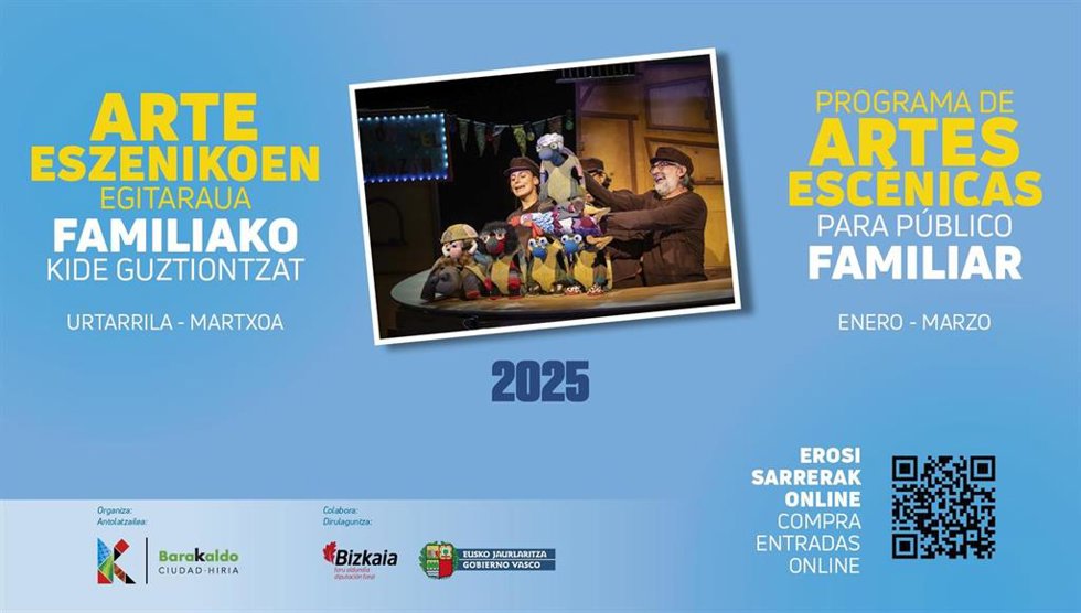 Cartel del programa de artes escénicas para público familiar de Barakaldo.