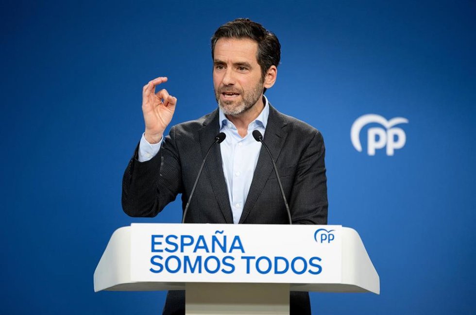 El vicesecretario de Cultura y portavoz del Partido Popular, Borja Sémper, durante una rueda de prensa posterior a la reunión del Comité de Dirección del Partido Popular, en la sede nacional del PP, a 7 de enero de 2024, en Madrid (España). La rueda de