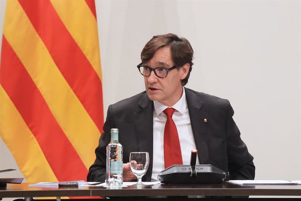 El presidente de la Generalitat, Salvador Illa, en la reunión del Consell de Dileg Social de Catalunya