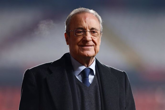 Florentino Perez Rodriguez, President of Real Madrid, looks on during the Spanish League, LaLiga EA Sports, football match played between Rayo Vallecano and Real Madrid at Estadio de Vallecas on December 14, 2024, in Madrid, Spain.