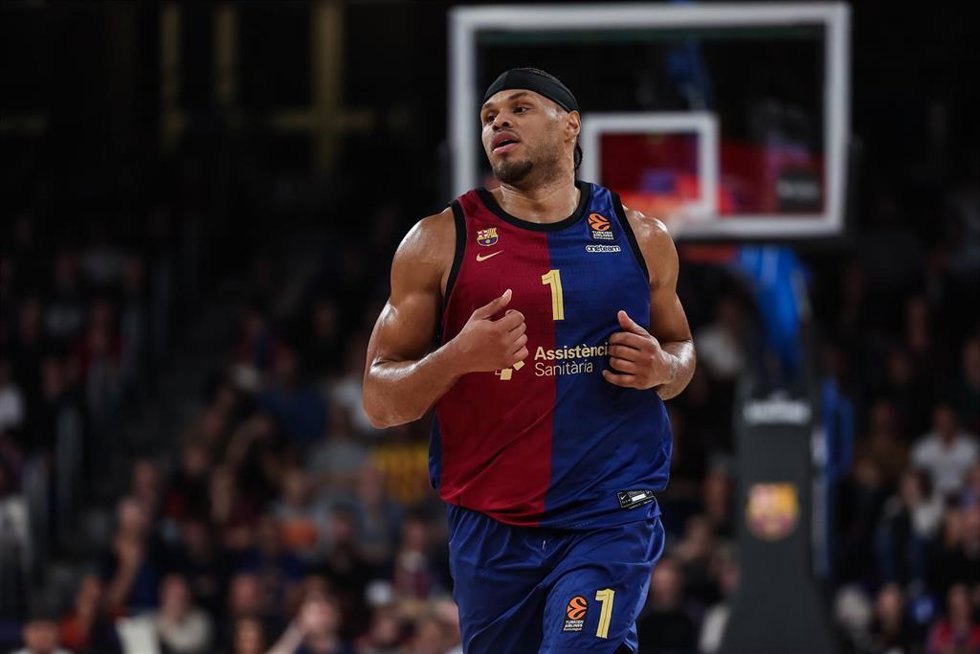 Archivo - Justin Anderson, en un partido con el Bara.