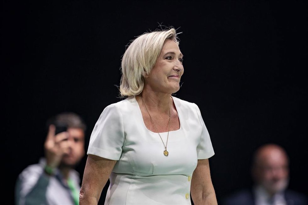 Archivo - La diputada de la Asamblea Nacional de Francia Marine Le Pen, durante el acto Viva 24 de VOX, en el Palacio de Vistalegre