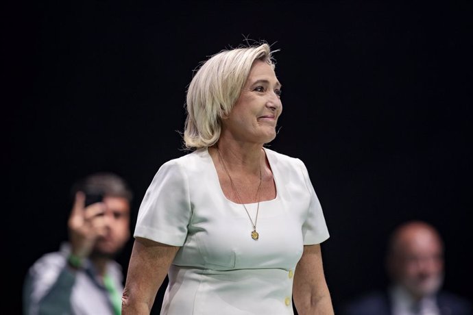 Archivo - La diputada de la Asamblea Nacional de Francia y candidata a la Presidencia de la República, Marine Le Pen, durante el acto ‘Viva 24’ de VOX, en el Palacio de Vistalegre, a 19 de mayo de 2024, en Madrid (España). El evento, llamado ‘Viva 24’ y o