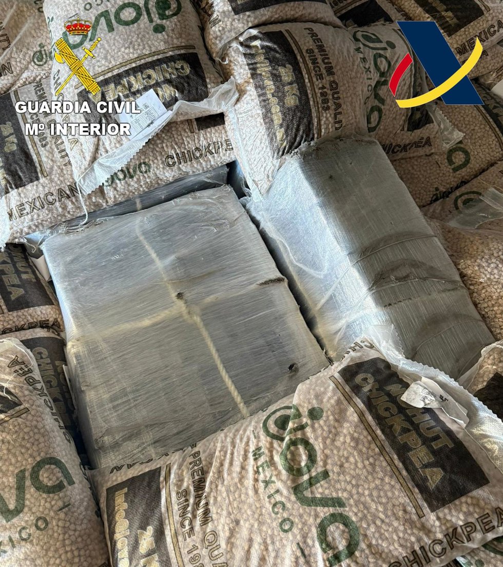Imagen de la droga entre los garbanzos
