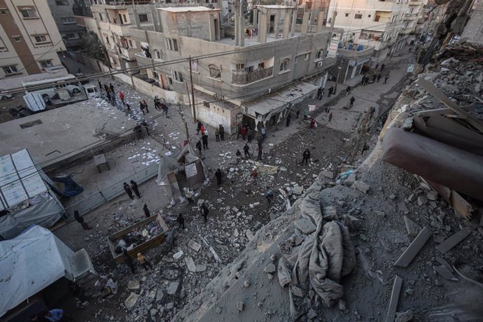 Imagen de archivo de una calle de la Franja de Gaza tras los bombardeos del Ejército de Israel.