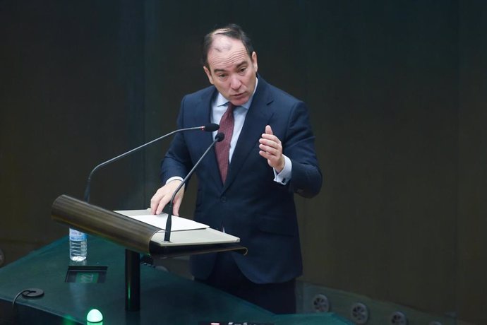 Archivo - El segundo teniente de Alcalde de Madrid, Borja Carabante, durante un pleno del Ayuntamiento de Madrid, en el Palacio de Cibeles, a 26 de noviembre de 2024, en Madrid (España). 